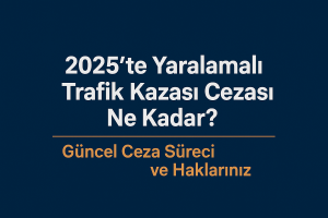 2025 yılında yaralamalı trafik kazası cezası ile ilgili güncel cezai süreç ve haklarınız hakkında bilgilendirici grafik.