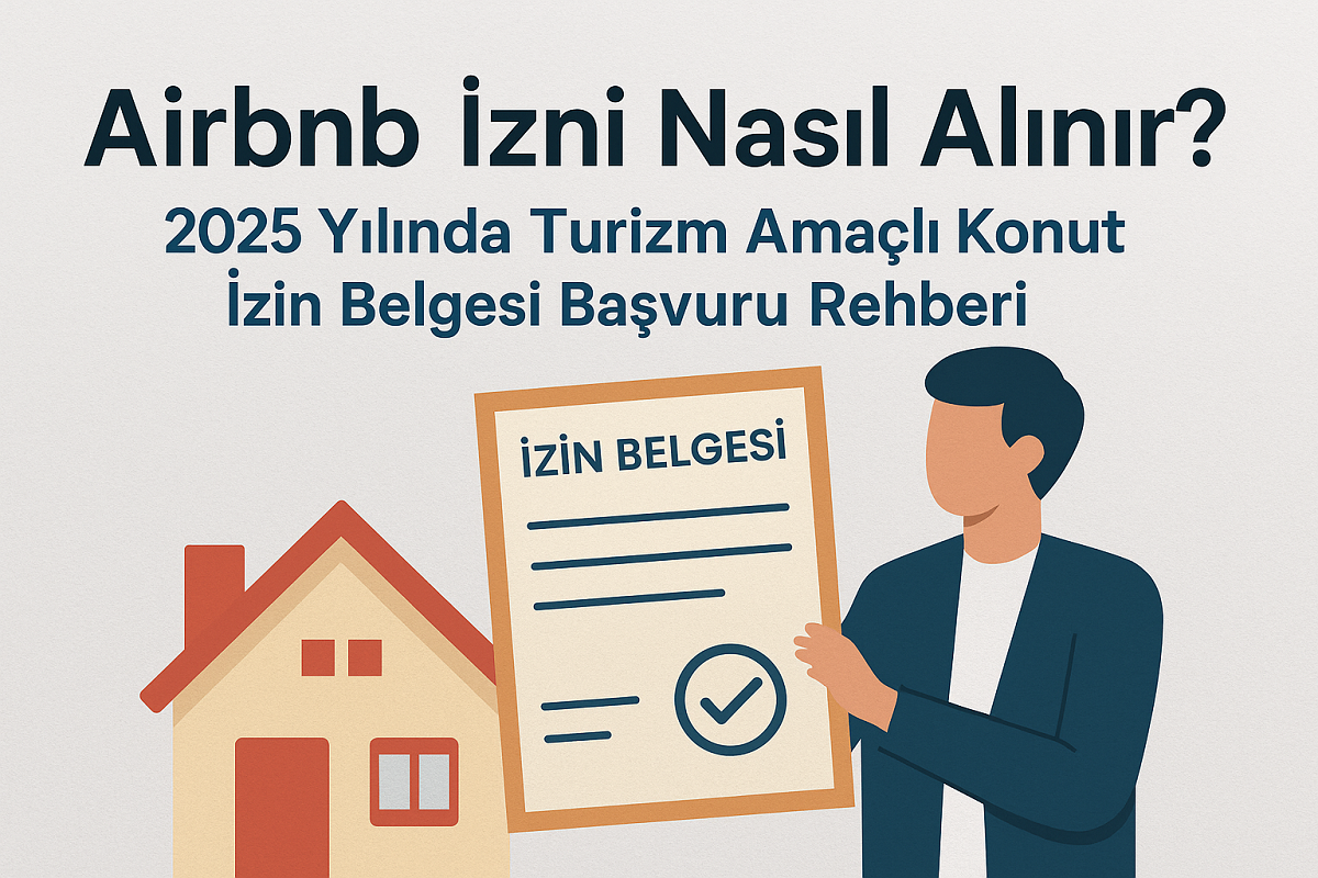 Airbnb izni nasıl alınır? 2025 yılında turizm amaçlı konut izin belgesi başvuru rehberi başlıklı bilgilendirici görsel.