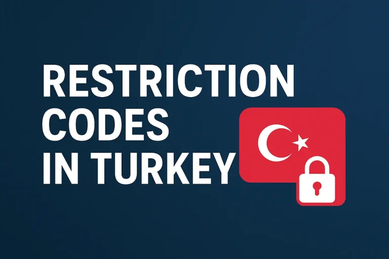 Restriction Codes in Turkey concept with Turkish flag and lock icon symbolizing travel or visa limitations