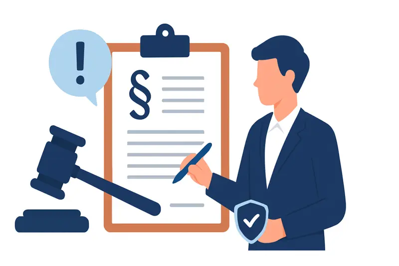 Geri Gönderme Merkezinden Nasıl Çıkılır sürecinde idari gözetim kararına itirazı temsil eden görsel; avukat, hukuki belgeler, hâkim tokmağı ve itiraz prosedürünü anlatan semboller.