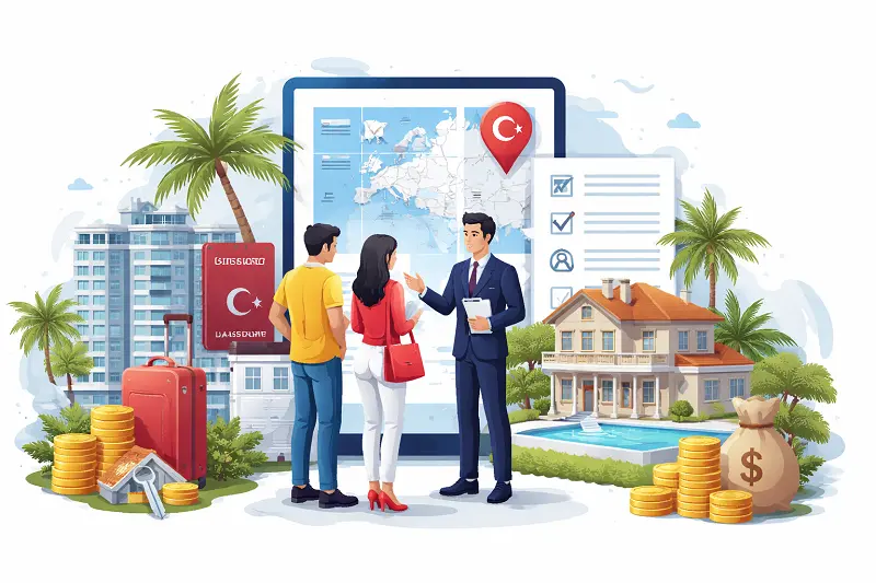 Investor meeting with consultant, property and documents for Turkish Citizenship by Investment in Antalya preliminary investment stage