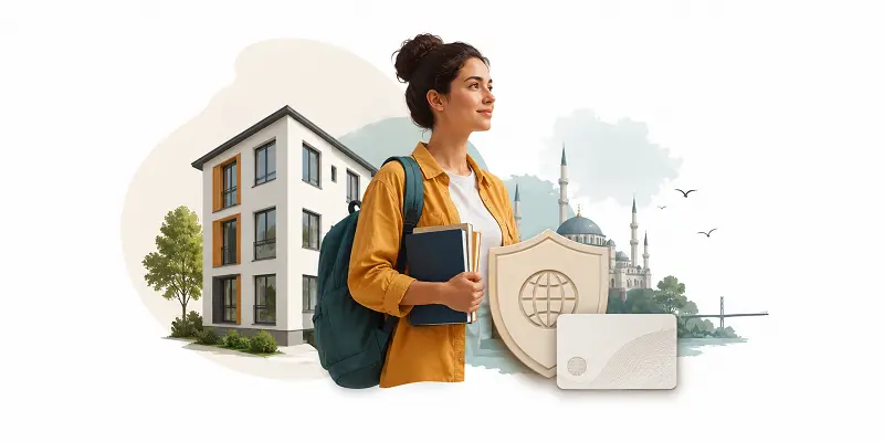 International student eligible for a student residence permit in Turkey while studying at a Turkish university in 2026.